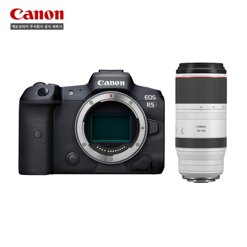 캐논 EOS R5+RF 100-500mm F4.5-7.1L IS USM 미러리스 카메라+추가 LP-E6NH 배터리 포함