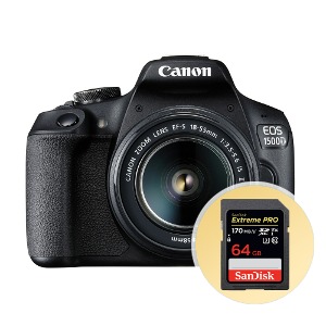 캐논 EOS 1500D 18-55mm IS II KIT DSLR 카메라+SD 64GB 포함