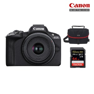 캐논 EOS R50+18-45mm+SD 64GB+2335 카메라가방 (블랙색상)