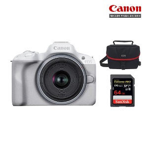 캐논 EOS R50+18-45mm+SD 64GB+2335 카메라가방 (화이트색상)